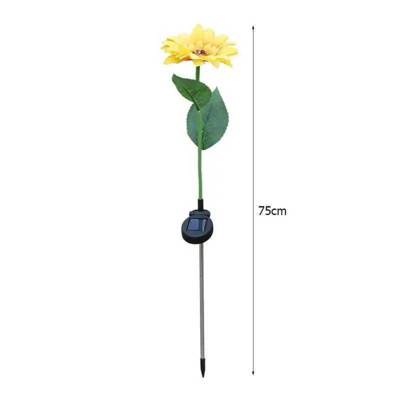 Solar Power LED Simulation Sunflower Light Excellent ABS Jumbo and Stainless Steel Waterproof Garden Lawn Landscape Lamp
