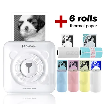 

PeriPage Mini Portable Thermal Printer Paper Photo Pocket Thermal Printer 58 mm Printing Wireless Bluetooth Android IOS Printers
