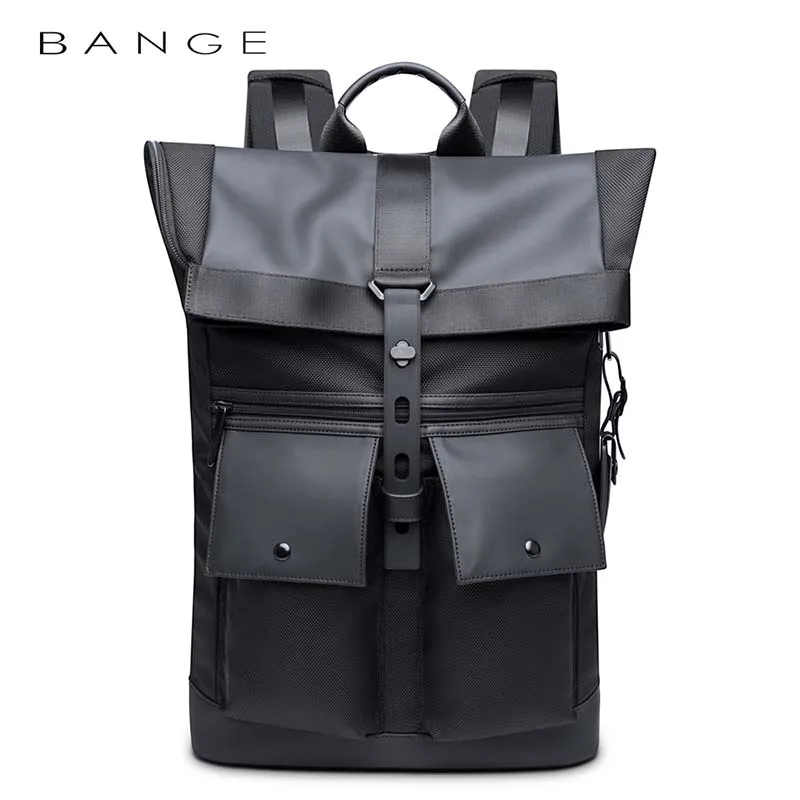 Bange мужской модный рюкзак многофункциональный водонепроницаемый рюкзак ежедневная дорожная сумка Повседневный школьный рюкзак - Цвет: BLACK