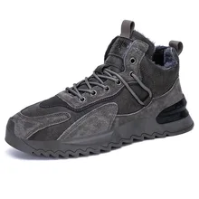 

Winter New High-Top Fashion Men's Shoes Fleece Lined Padded Warm Keeping Sports Casual Shoes Thick Bottom Non-Slip Snow Boots