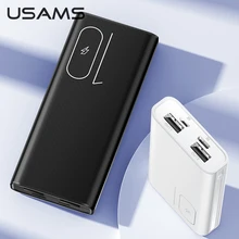 USAMS double USB Mini batterie d'alimentation 10000mAh chargeur rapide Powerbank Micro USB Type C Ports batterie extensible pour Xiaomi Iphone 11