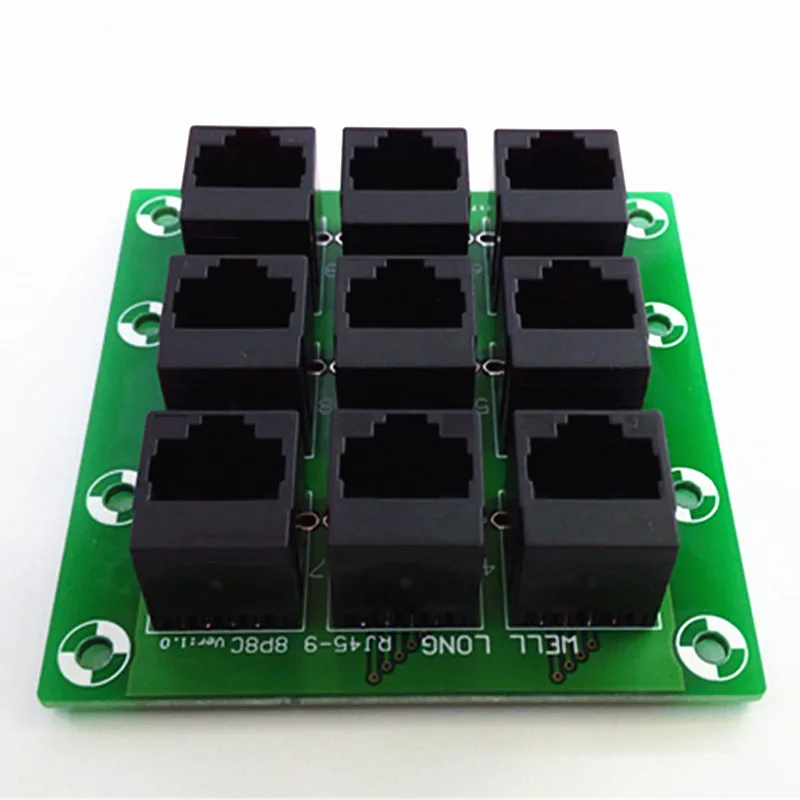 RJ45 8P8C Jack 9-способ Buss коммутационная плата, клеммный блок, разъем