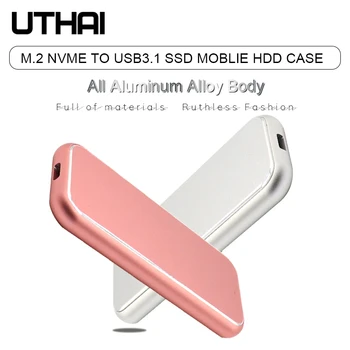 

UTHAI T45 M.2 NVME SSD to USB3.1 HDD Enclosure With Type-C Cable High Speed M2 SSD Case Support 2242 2230 2260 2280 Metal Boxes