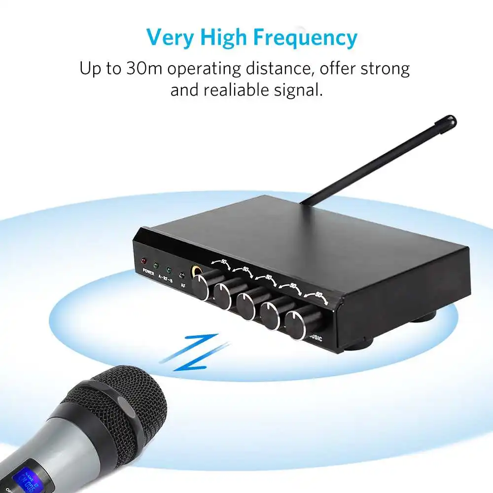 ARCHEER беспроводной bluetooth микрофон системы VHF двойной Chanels ручной микрофон системы s мини портативный пение караоке микшер