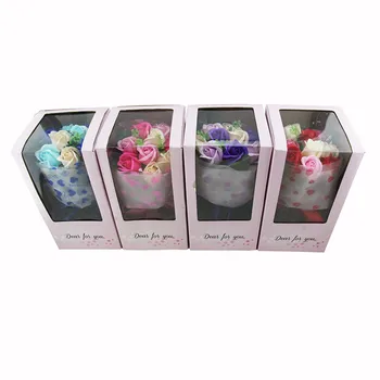 

9pcs Soap flowers Hand-made rose Teacher's day gift Korean package bouquet of flowers Creative gifts