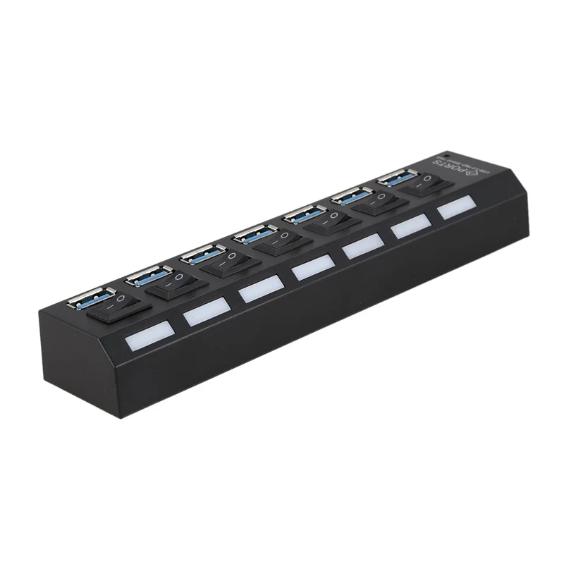 USB3.0 концентратор 7 портов USB v3.0+ 5 V/2A Мощность