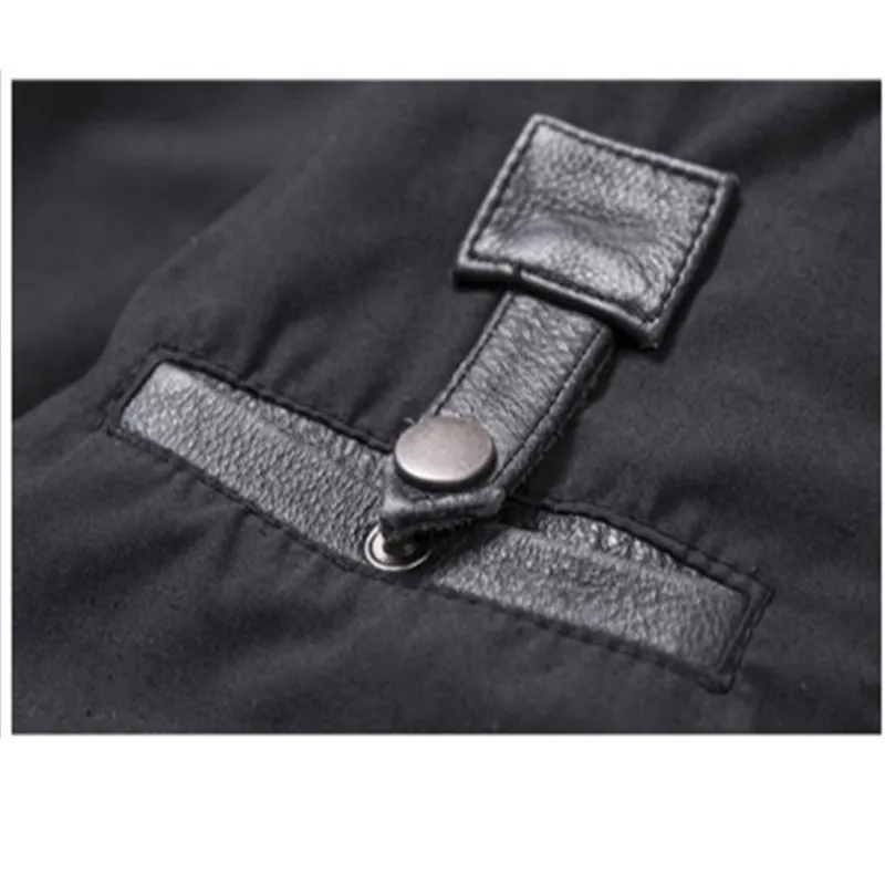 Мужская мотоциклетная куртка с вышивкой черепа черная из натуральной кожи