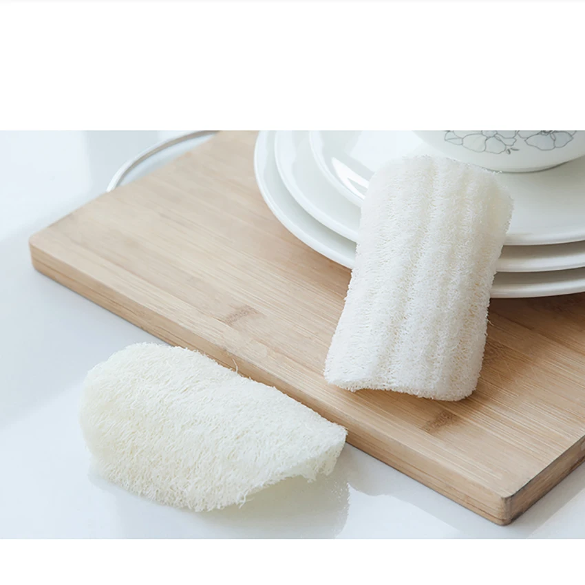 Естественный здоровый люфа Кухня щеточка для чистки горшок блюдо со скребком для Кухня спа Красота губка для мытья тела пуховка-щетка с жесткой щетиной