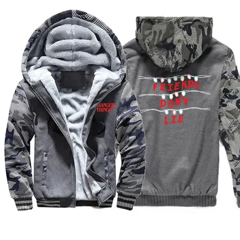 

Fashion Stranger Things Camo Sweatshirt Man Hip Hop Streetwear Causl Fleece Plus Size Sportswear Men Thicken Zipper Jacket