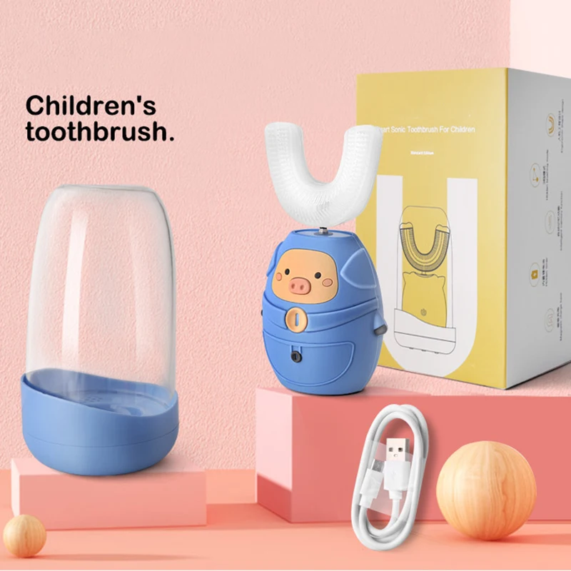 Kids 360 U Shape Degrees Sonic Electric Toothbrush Cartoon USB Charger Silicone UV Drying Tooth Brush Cup for Toddlers Kids 360 U Shape Degrees Sonic Electric Toothbrush Cartoon USB Charger Silicone UV Drying Tooth Brush Cup for Toddlers