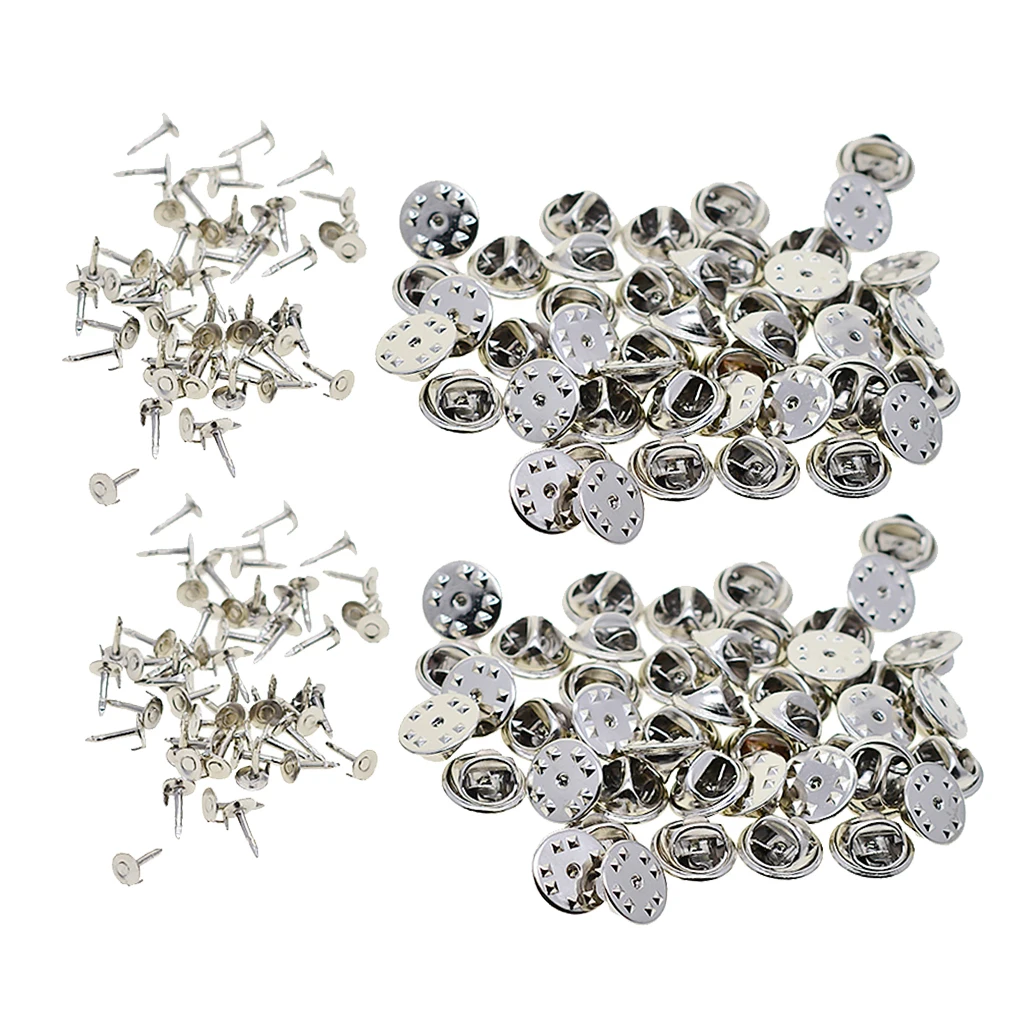 100 Sets Tie Tacks, Replacement Uniform Badge Comfort Fit Tie Tack Lapel Pin Backing