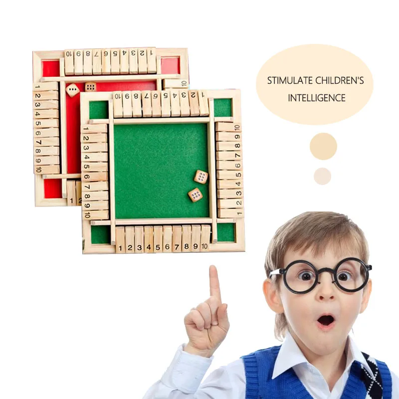 

Child Board Game Family Wooden Drinking Gift Educational Toy Flap Kids Entertainment Number Dice Funny Traditional Shut The Box