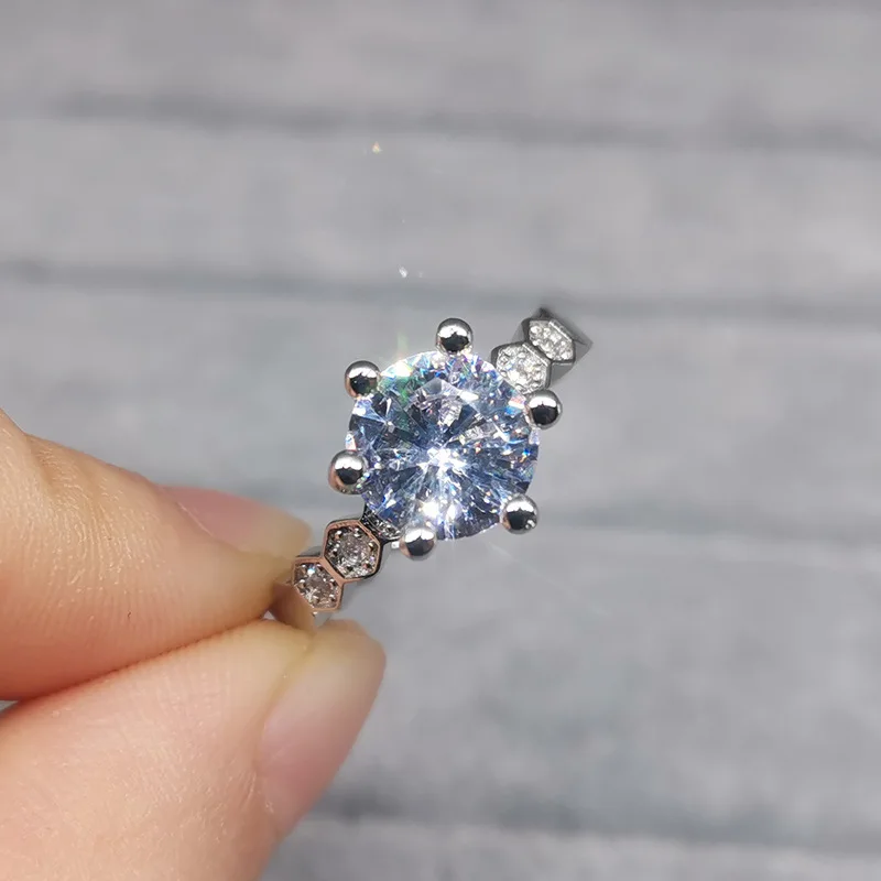 Classic 6 Claw 1 Carat AAA Cubic Zirconia Wedding Ring For Women Jewelry Silver Color Engagement Rings Female Anel Bijoux Gift | Украшения