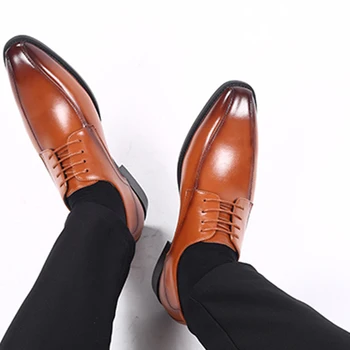 

New Formal Shoes Men Fashion Black Design Wedding Shoes For Men Brand Autumn Footwear 2020 Men Business Leather Shoes