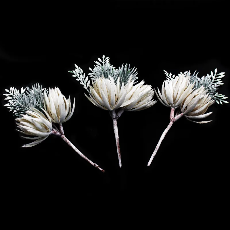 4PcsPack White And Green Artificial flower bouquet Fake plants DIY Home Furnishing decoration Wedding arrangements JH07 (1)