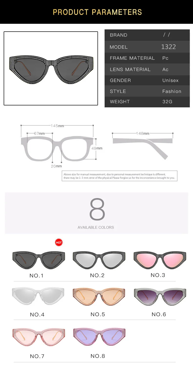 Oulylan, винтажные женские солнцезащитные очки с имитацией бриллиантов, модные солнцезащитные очки «кошачий глаз», женские роскошные очки, зеркальные очки UV400