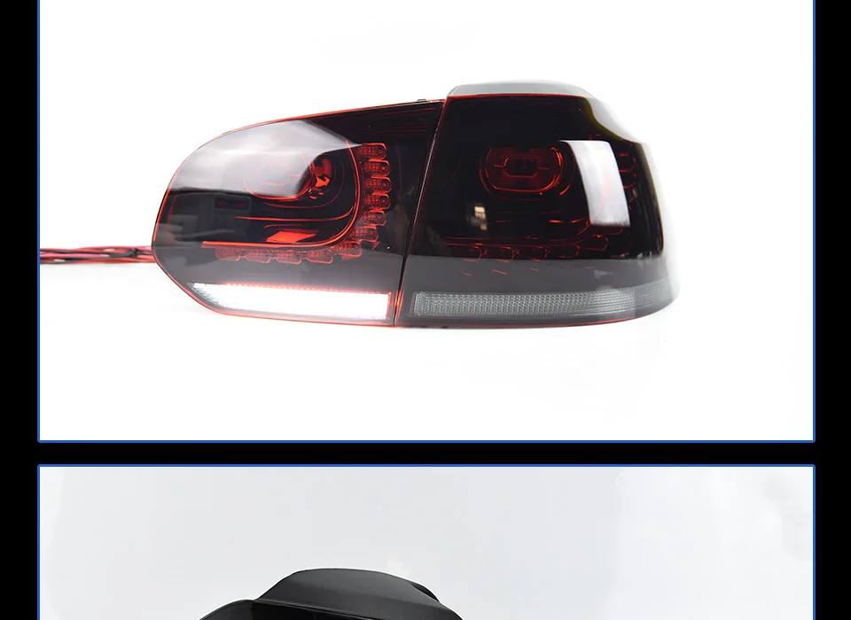 Задний фонарь для VW Golf 6 2009-2012 R20 MK6 светодиодный задние фары, противотуманные фары Габаритные огни DRL Тюнинг автомобилей, автомобильные аксессуары