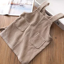 Коллекция года, зимний вельветовый сарафан для девочек свободное платье на подтяжках платья на бретелях для маленьких девочек, комбинезоны различных цветов для девочек, Jumpsut