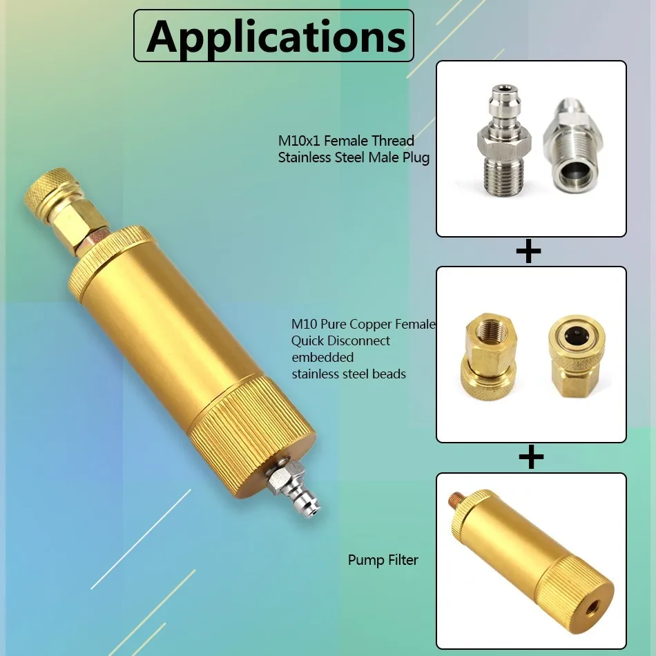 Пейнтбол PCP ручной насос воздушный фильтр высокого давления сепаратор воды и масла фильтрации 30mpa 4500psi M10x1 Резьба 50 см шланг