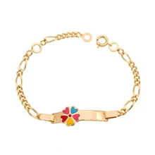 Цветной Цветок золотой детский браслет детские ювелирные изделия крестины ребенка повязки Pulceras Bebe Bransoletki Bebek Bilezik Bracciali B0929