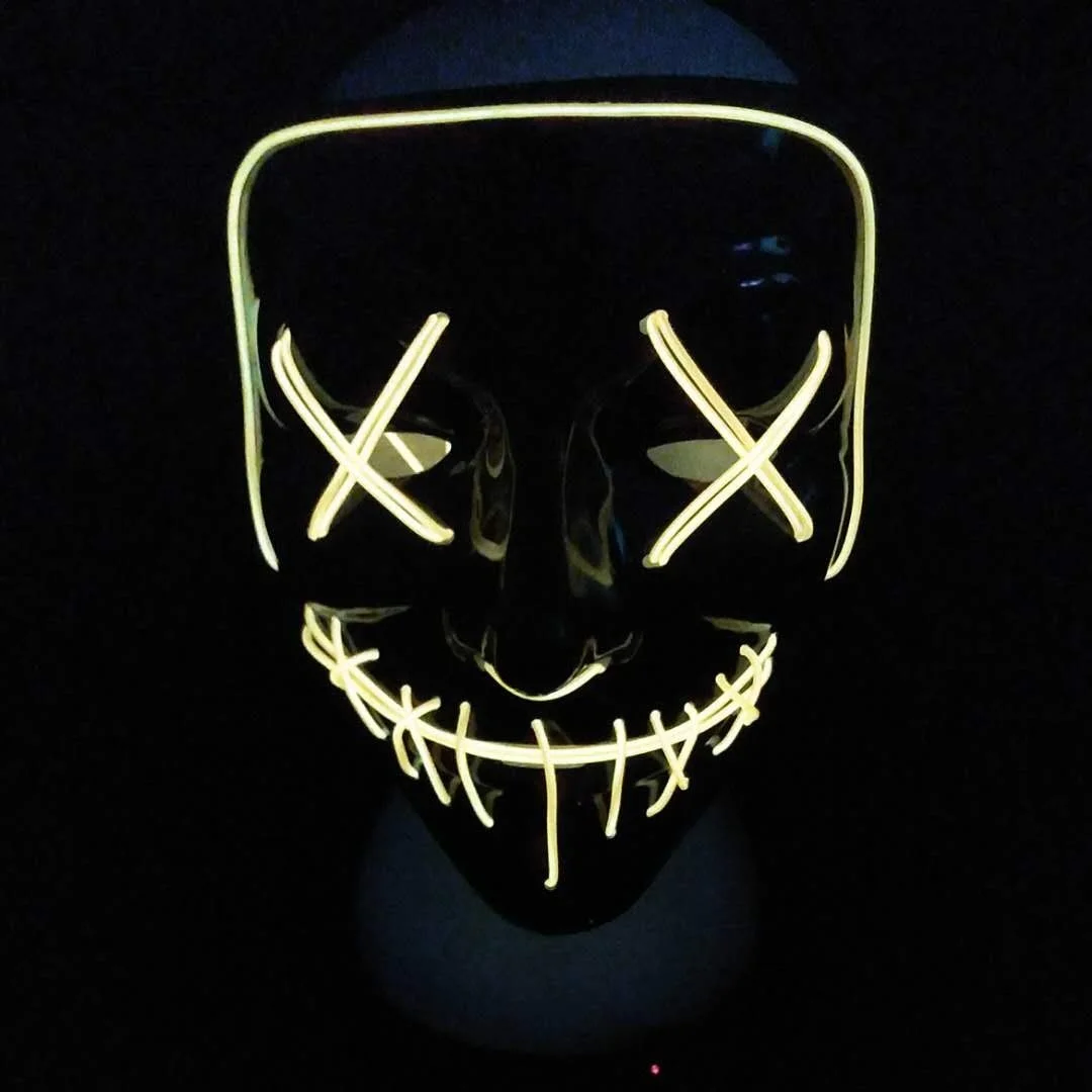 10 цветов ручной работы на заказ светодиодная блестящая светящаяся маска для взрослых флуоресцентная Танцевальная Маска холодный свет