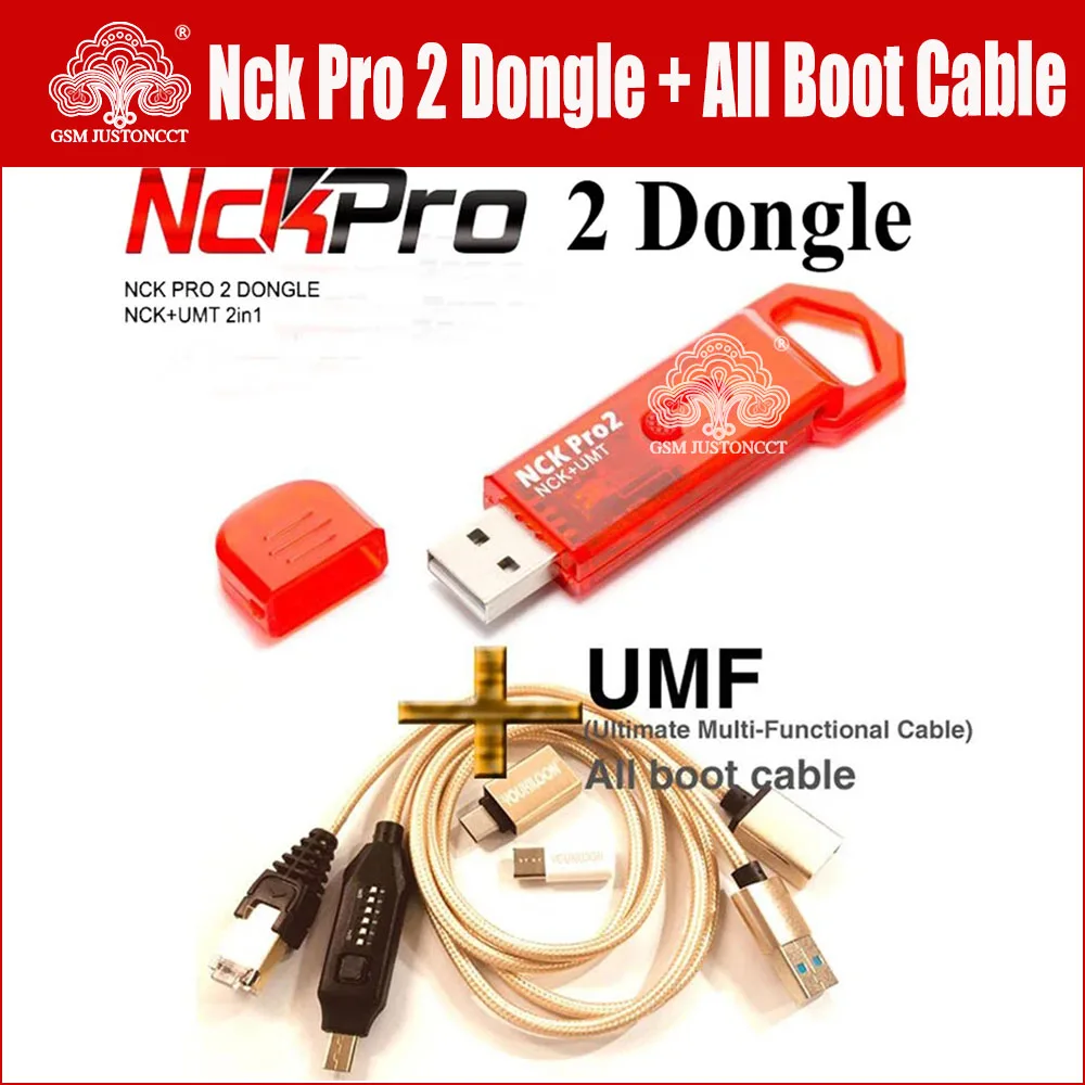 Новейший оригинальный NCK Pro Dongle Pro2 Dongl + MUF кабель для всех загрузок (NCK DONGLE UMT 2 в 1)