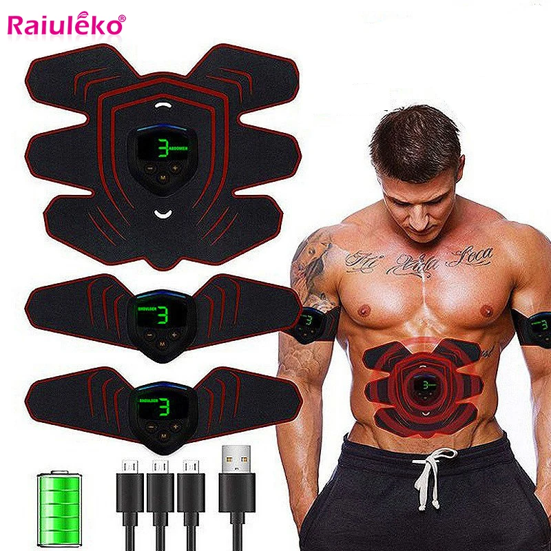 Pаспродажа Перезаряжаемый EMS стимулятор мышц живота Электрический массажер для снижения веса спортивный тренажер тонкий вибратор стикер унисекс