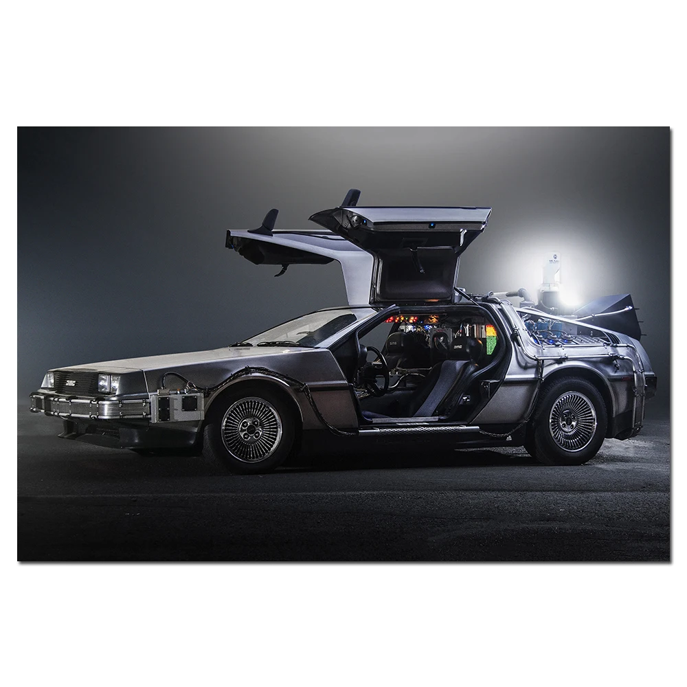 1985 DeLorean DMC 12 Назад в будущее настенные художественные автомобильные постеры HD