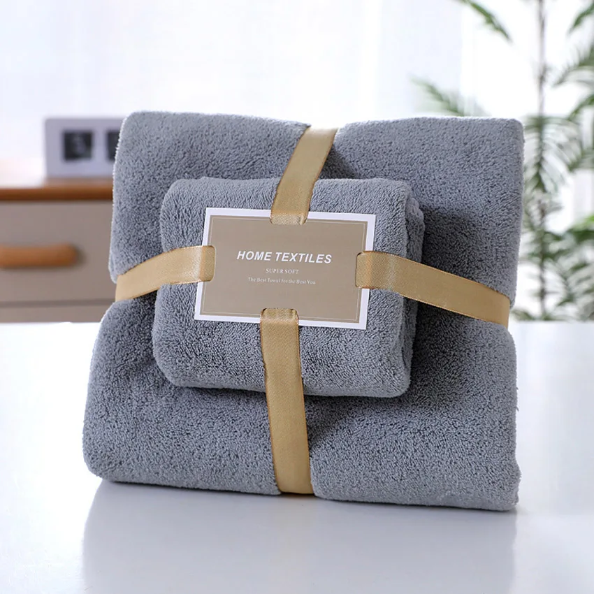 Grey Мягкое однотонное полотенце из микрофибры, 35*75 см, полотенце для лица, 70*140 см, банное полотенце для спа, домашняя Ванная комната для взрослых, Toalha - Цвет: Grey