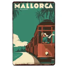 Оловянная вывеска Mallorca металлическая пластинчатая доска металлическая винтажная декоративная металлическая вывеска металлический плакат домашний бар паб кафе украшение винтажные плакаты