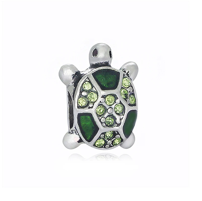 Tortoise Новые оригинальные подвески из сплава с бусинами для кошек, собак, домашних животных, Льва, совы, животных, эмаль, подходит для браслета Pandora, браслет, ожерелье, сделай сам, Женские Ювелирные изделия - Цвет: Tortoise