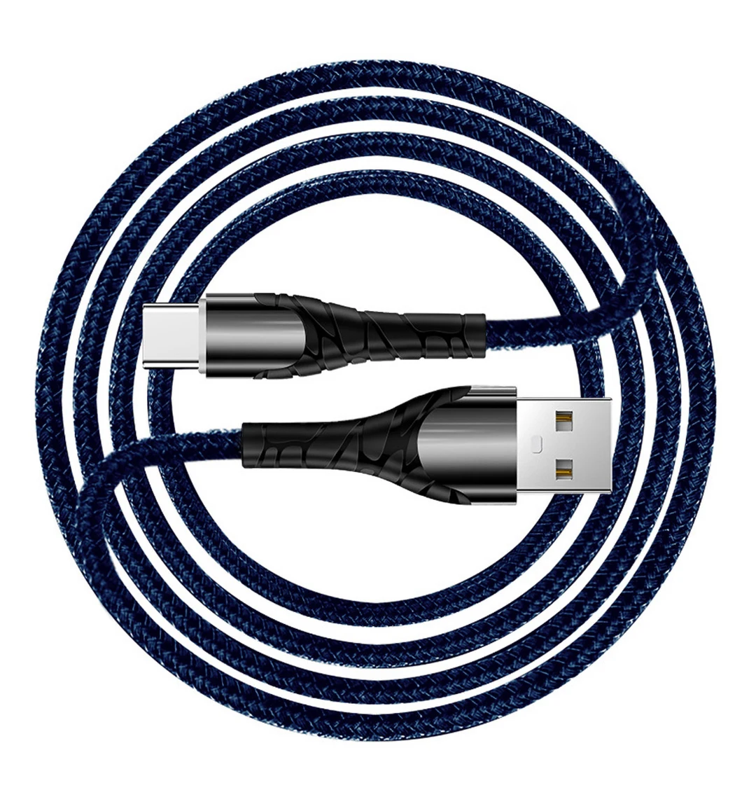 Светодиодный кабель usb type-C, нейлон, 1 м, быстрое зарядное устройство, микро-usb, провод освещения для huawei, samsung, S9, Xiaomi, мобильный телефон, USB-C, шнур для зарядки