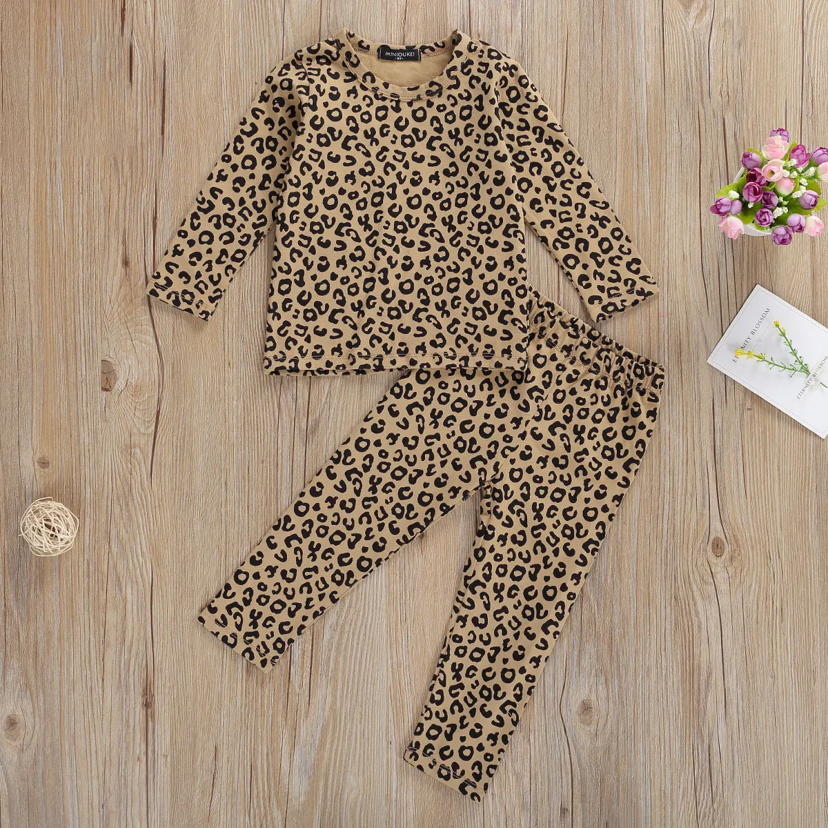 Vetements Accessoires Pantalons Pyjama Vetements De Nuit 0 5y Bebe Filles A Manches Longues Imprime Leopard Tops Bebe Vetements Accessoires