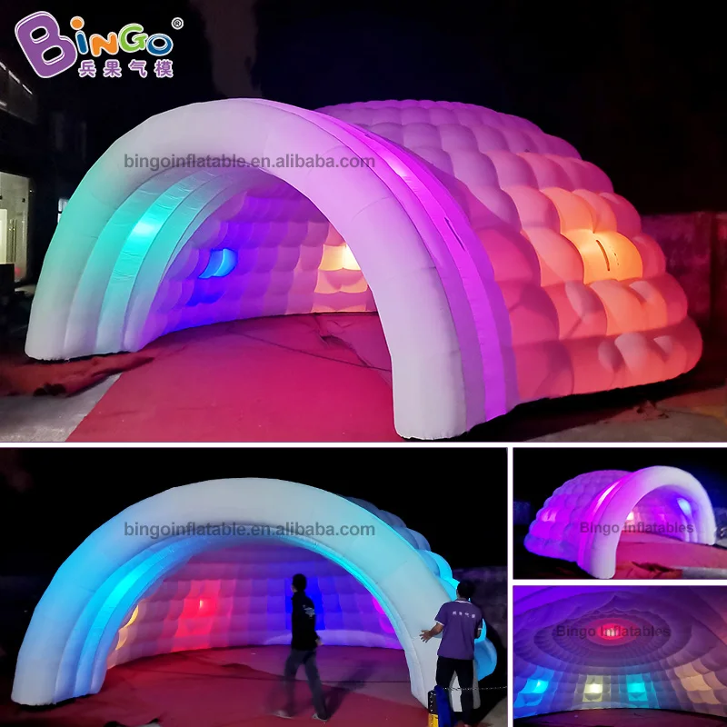 Привлекательный товар 8x8,3x4 м Надувное освещение igloo палатка воздушный fil светодиодный Светодиодный купольный стенд для мероприятий продажи использования печать реклама Сделано на заказ