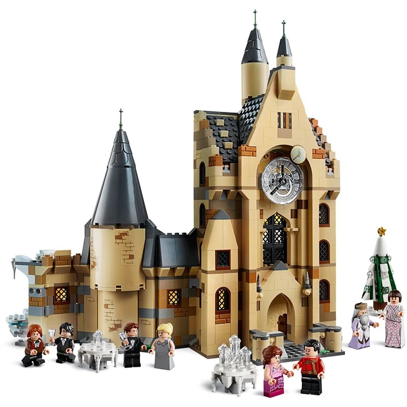 75948, 900 шт, набор с башней и замком из фильма Поттер, строительные блоки, кирпичные развивающие игрушки, Детский Рождественский подарок