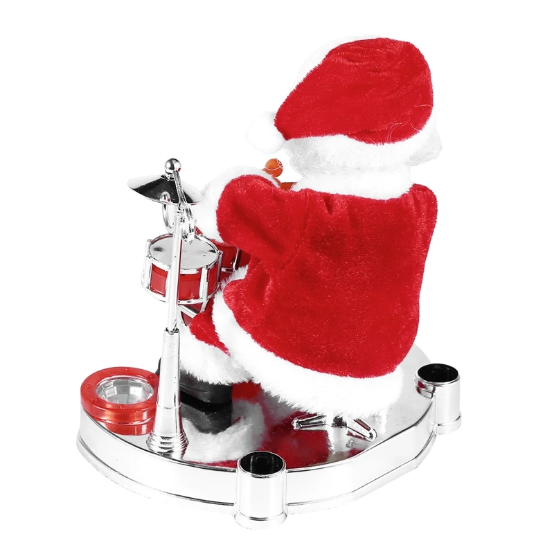 Электрическая Музыкальная кукла Санта-Клаус, играющая на барабанах, орнамент, новогодний Детский Рождественский подарок