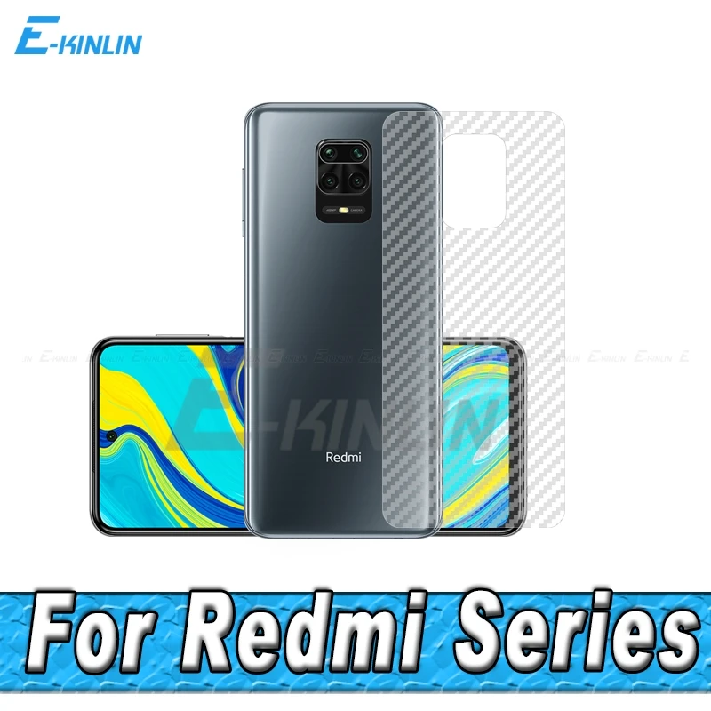 Углеродное волокно задний экран протектор для Xiaomi Redmi Mi 11 10i 9T 10T 9 8 6 Note 8T 7 9S Max Pro