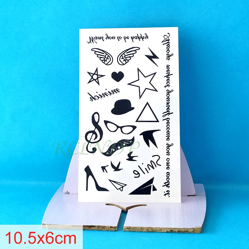 Waterproof Temporary Tattoo Sticker letter wings star musical note tatto stickers flash tatoo fake tattoos for kid Men women