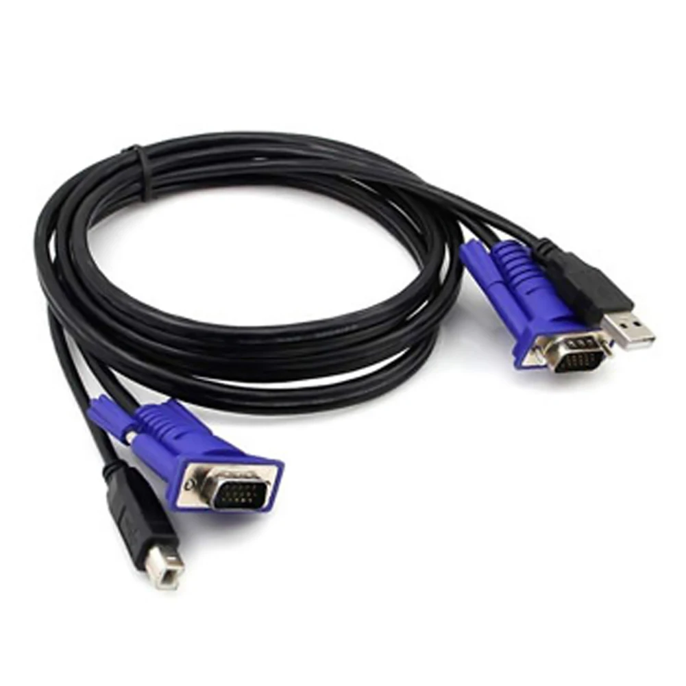 VGA разветвитель данных Kvm портативный ноутбук подключение 4 порта стабильная передача анти-помехи переключатель видео кабель прочный