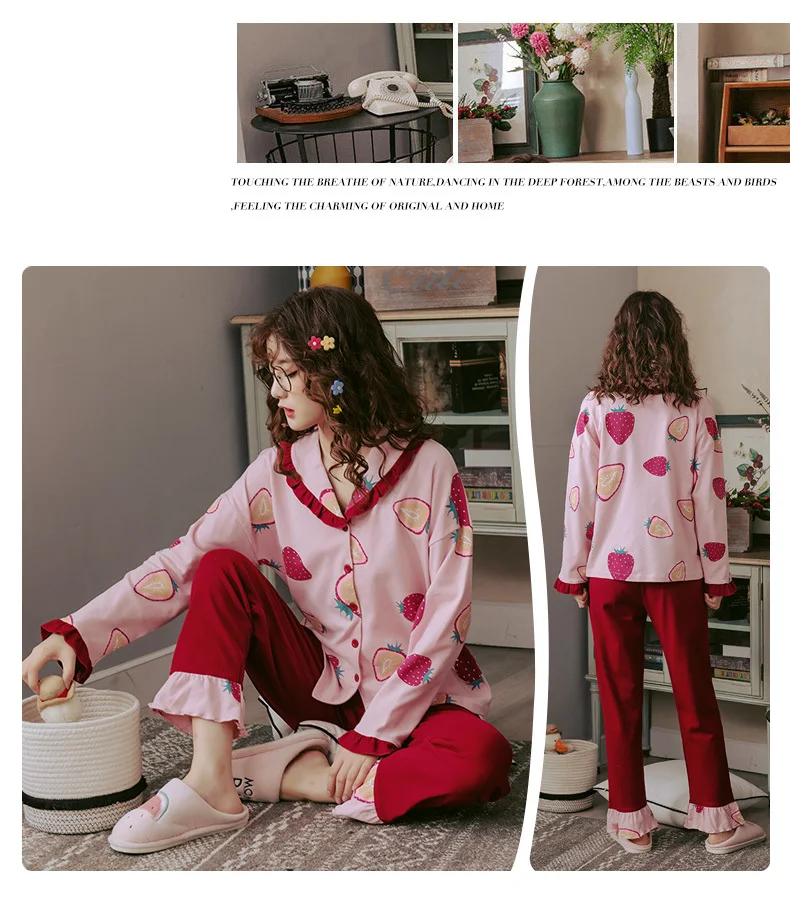 BZEL, Милая женская одежда для сна, розовые пижамные комплекты с героями мультфильмов, Хлопковая пижама с длинными рукавами, длинные штаны, пижама большого размера, ночная M-XXXL