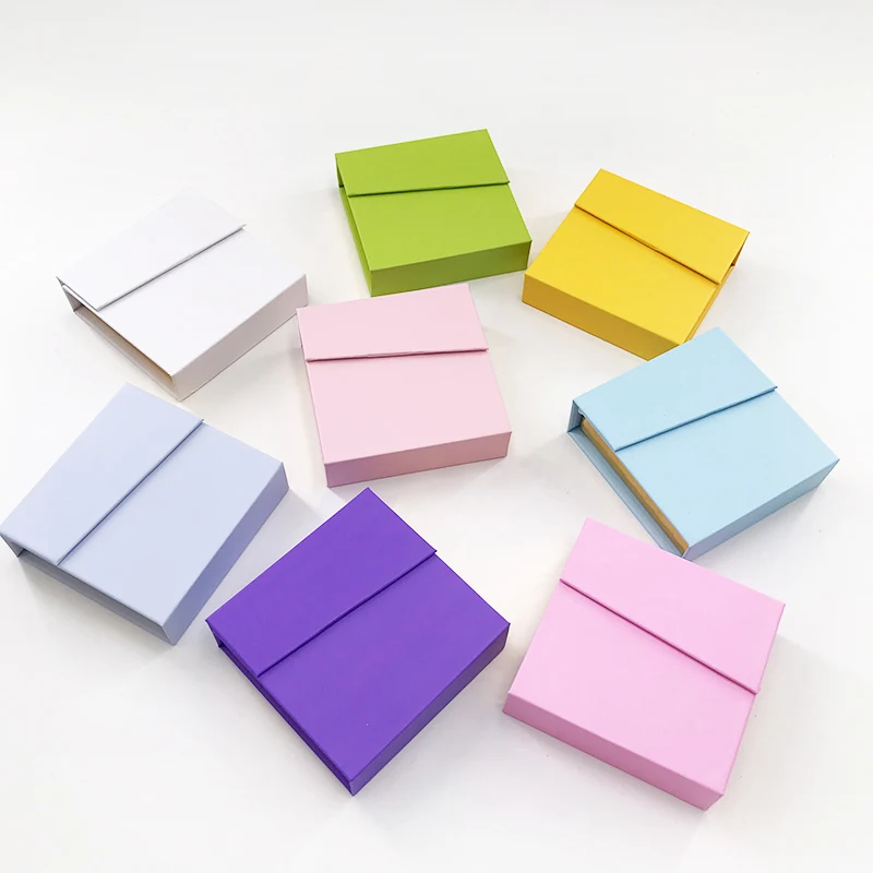 

10/30/50/100 Pcs Wholesale Custom Logo False Eyelash Packaging Portable Pull-out Square Rectangle Box Eyelash Storage Box