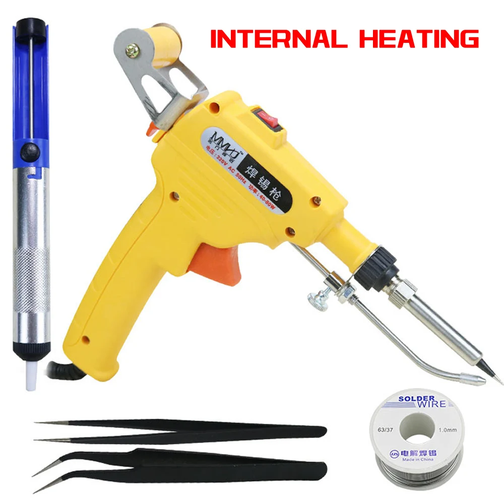 electric soldering iron 110V/220V 60W US/EU Hand-held Internal Heating Soldering Iron Automatically Send Tin Gun Soldering Welding Repair Tool electronics soldering kit Welding Equipment