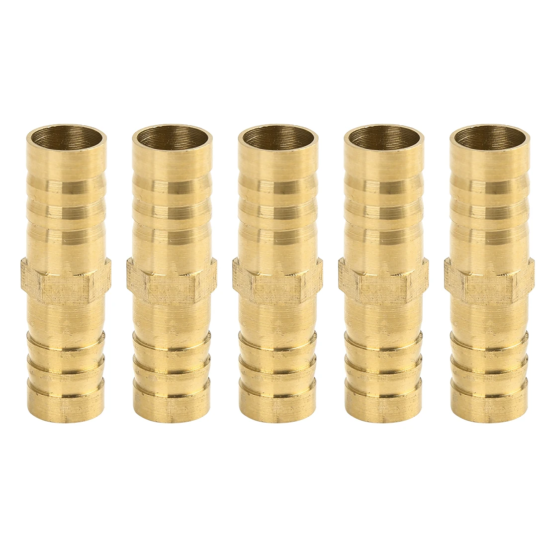 Hose Coupler Uxcell 4/5/6/8/10mm Brass Barb Pipe Fitting 5pcs Straight Union Connector for Air Water Gas Oil