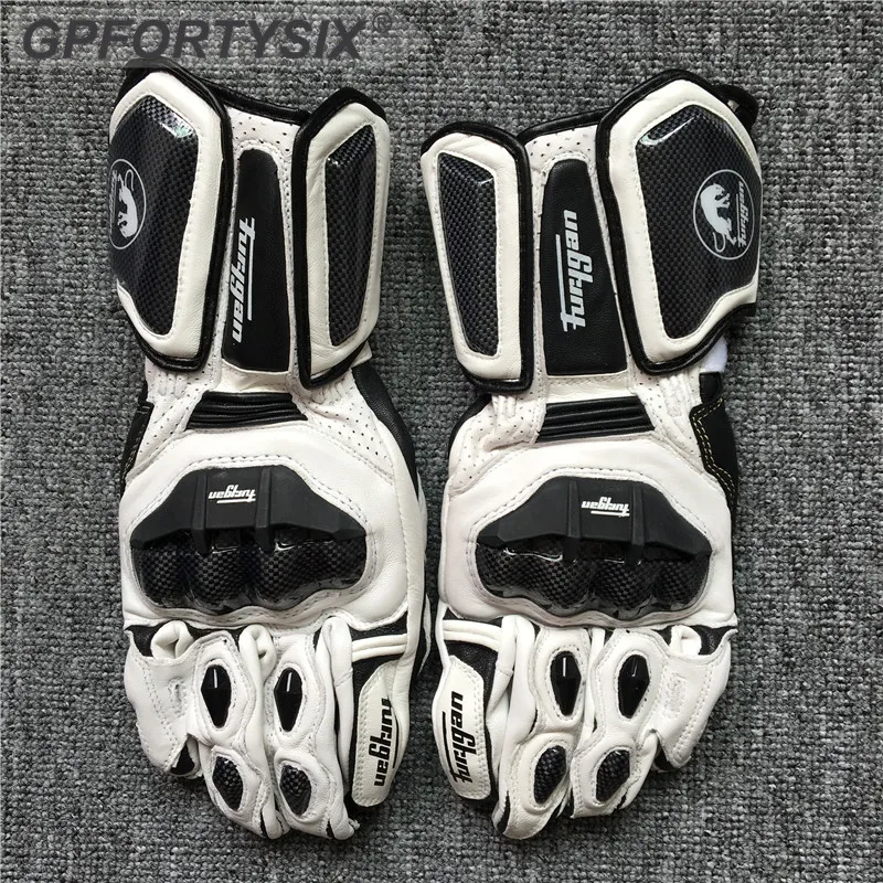 

Men Classic Black Motorcycle Gloves Racing Knight Retro Leather Gloves Bicycle Carbon Fiber Shell Protector Gloves Furygan AFS10