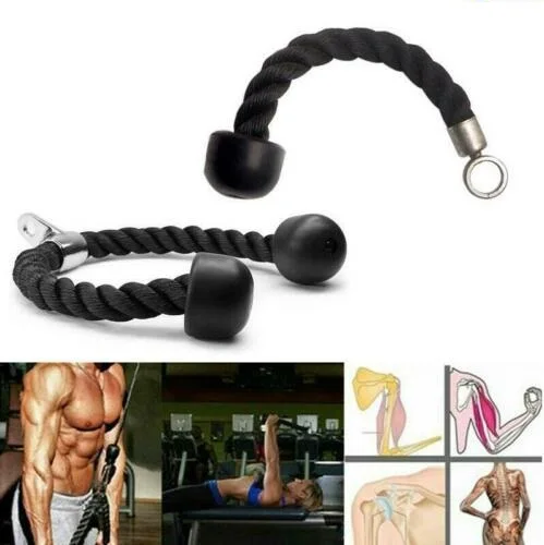 

70cm Triceps Rope Pull Down Cord Heavy Duty Rope for Home Comprehensive Fitness Exercise Unisex Black High Quality