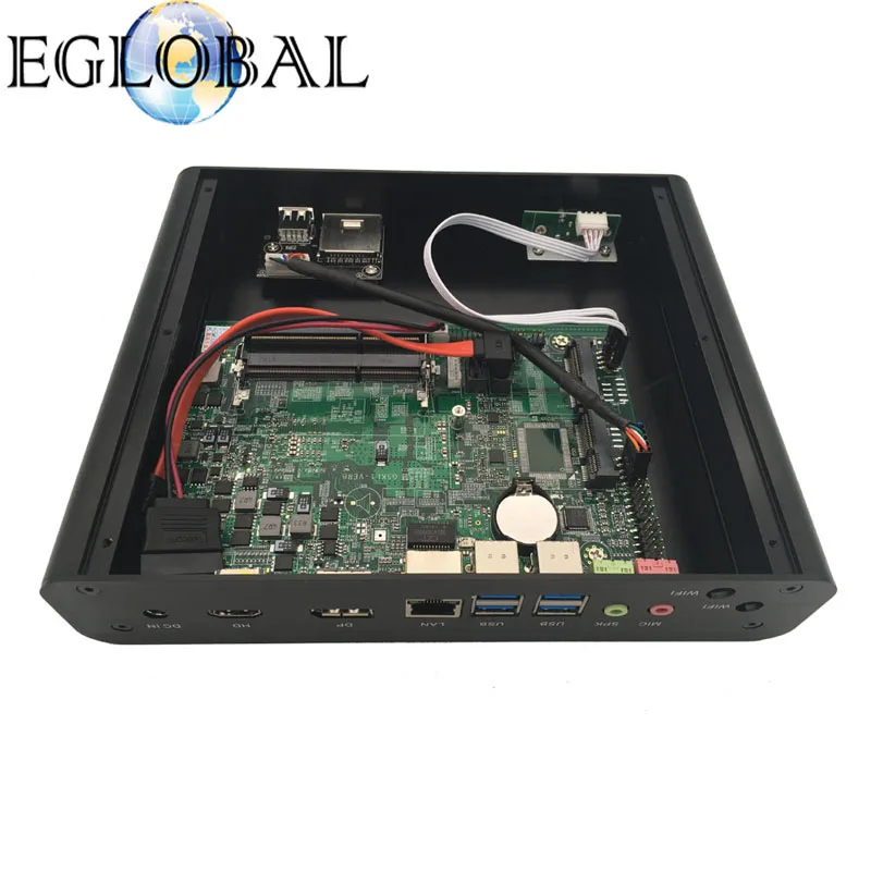 Eglobal Fanless Mini PC Intel Core i7 7500U Windows 10 Micro Computer SD Card DP HDMI 4K Display Wi