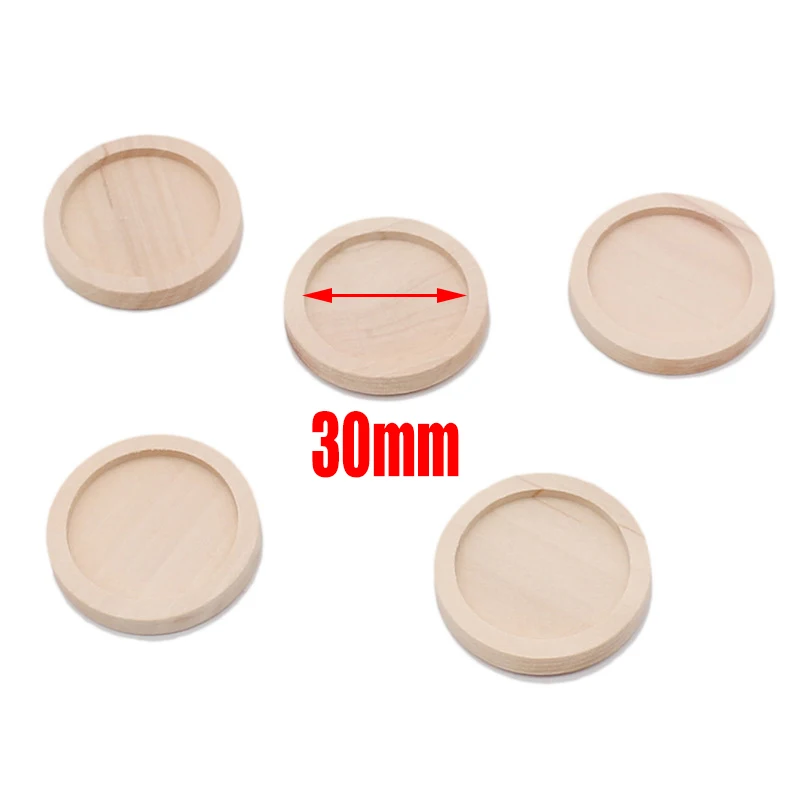Wood color 30mm 10 шт. дерево кабошон настройки подвески Цепочки и ожерелья пустая Камея основа подвески Лотки для изготовления ювелирных изделий 12/20/25/30 мм внутренняя Размеры - Цвет: Wood color 30mm