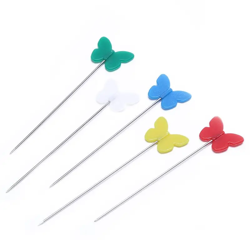 100pcs/set Patchwork Pins Flower Button Head Pins DIY Quilting Tool Sewing Accessories Sewing Patchwork Pins butterfly