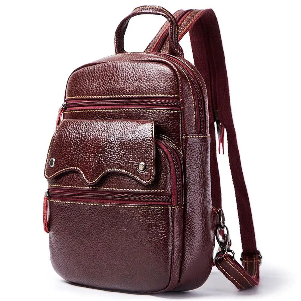 

The first layer of cowhide 2019 spring and summer new Korean version of the leather ladies backpack fashion shoulder ba