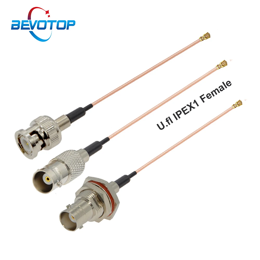 10 шт./лот BNC к uFL u.FL IPX IPEX1 IPEX-1 Jack RG178 гибкий кабель Mini PCI WIFI WLAN антенна Удлинительный RF